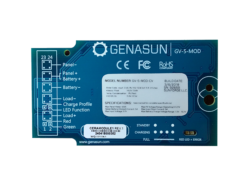 Genasun GV-5-MOD LFP Lithium MPPT